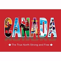 Canada Icons Word Collage- Postcard