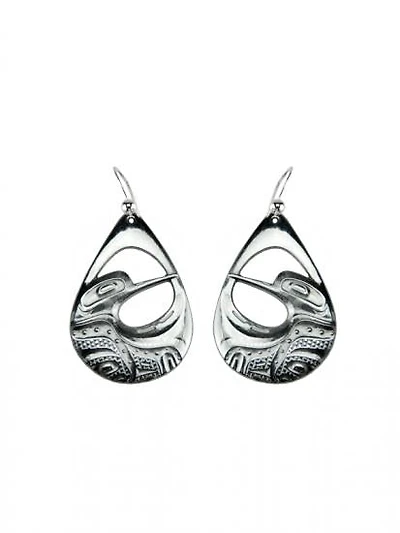 First Nations Pewter Hummingbird Earrings - Silver