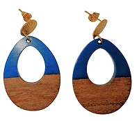 and Walnut Earrings Teardrop with Cutout