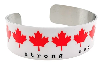 Maple Leaves Strong & Free Cuff Bracelet