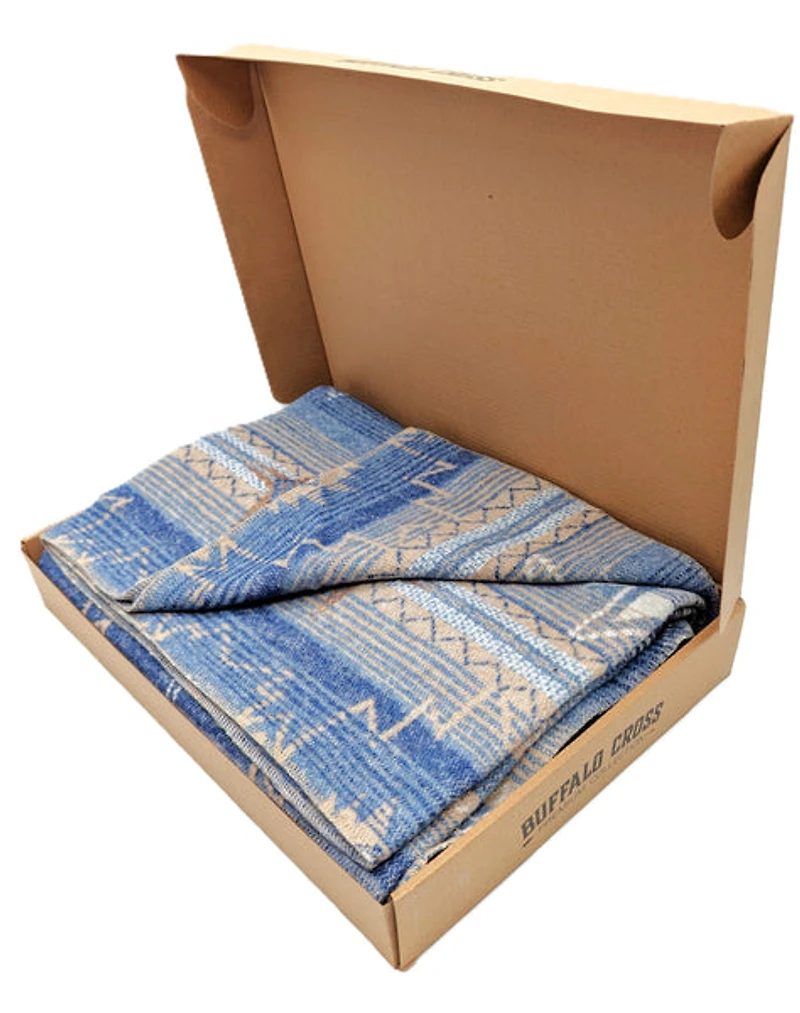 First Nations Throw Blanket - Blue Ice