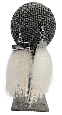 Polar Bear Fur Earrings