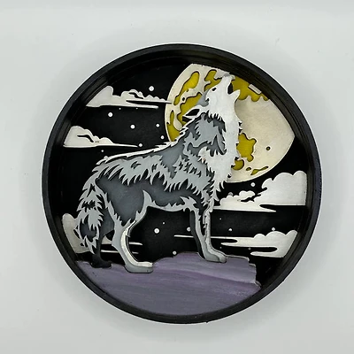 Paint By Layers Craft Kit- Wolf Shadow Box