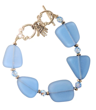 Cultured Sea Glass Bracelet Periwinkle