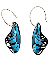 Butterfly Wing Earrings - Blue Morpho