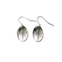 Oval Green Tree Earrings