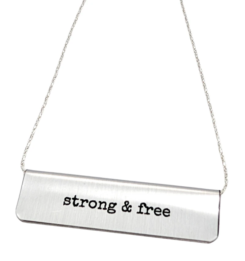 Reversible Red Flag Bar Necklace