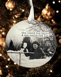 Funny Snowball Round Ornament