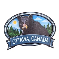 Ottawa Canada 2D Black Bear- Wooden Magnet