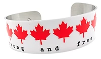 Maple Leaves Strong & Free Cuff Bracelet