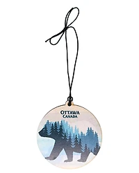 Canada Mountain Bear Wood Ornament
