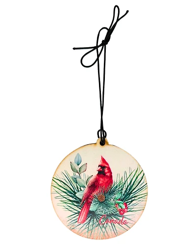 Canada Cardinal Wood Ornament