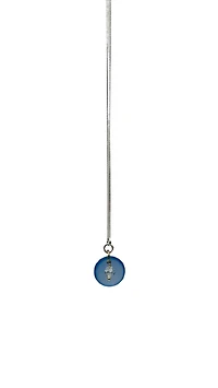 Blue Sea Glass Round Pendant