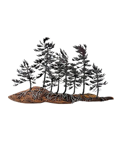 8 Trees Wood & Metal Wall Sculpture - Cathy Mark