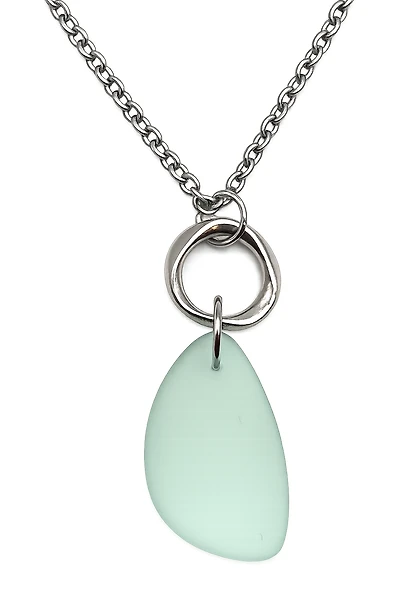 Cultured Sea Glass Necklace Green