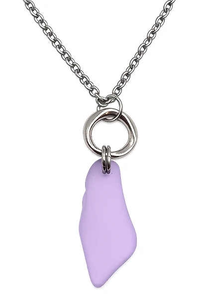 Cultured Sea Glass Necklace Lavender