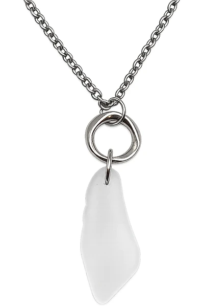 Cultured Sea Glass Necklace White