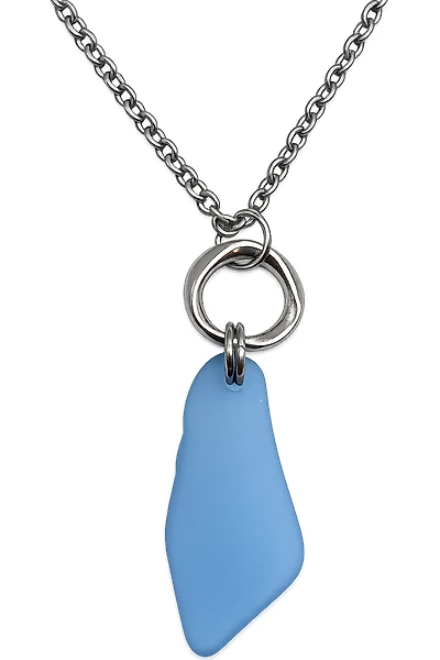 Cultured Sea Glass Necklace Periwinkle