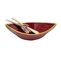 Dory Serving Bowl - Red & Gold