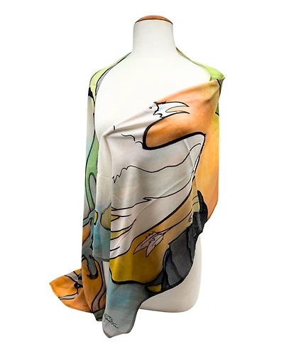 "Forest Temple" Chiffon Scarf