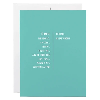 Mom Dad Questions Card
