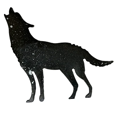 Handpainted Metal Howling Wolf Magnet