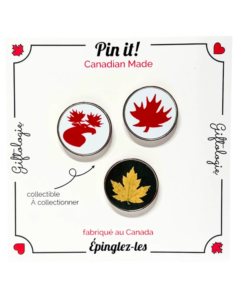 Maple Leaf Set of 3 Pins