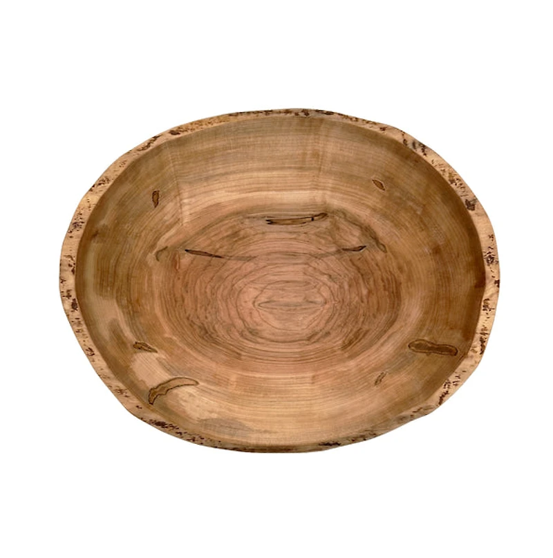 Handcrafted Ambrosia Maple Bowl with Wane Edge