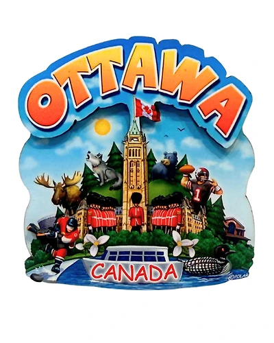 Ottawa Cartoon Painted Magnet