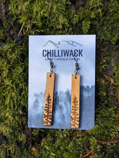 Wooden Tree Earrings