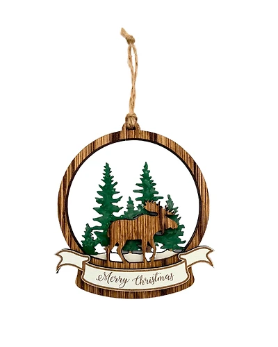 Pine Moose Round Ornament