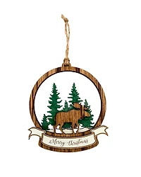 Pine Moose Round Ornament