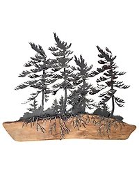 4 Trees Wood & Metal Wall Sculpture - Cathy Mark