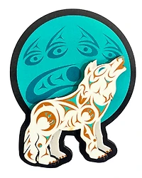 3D Magnet Howling Wolf