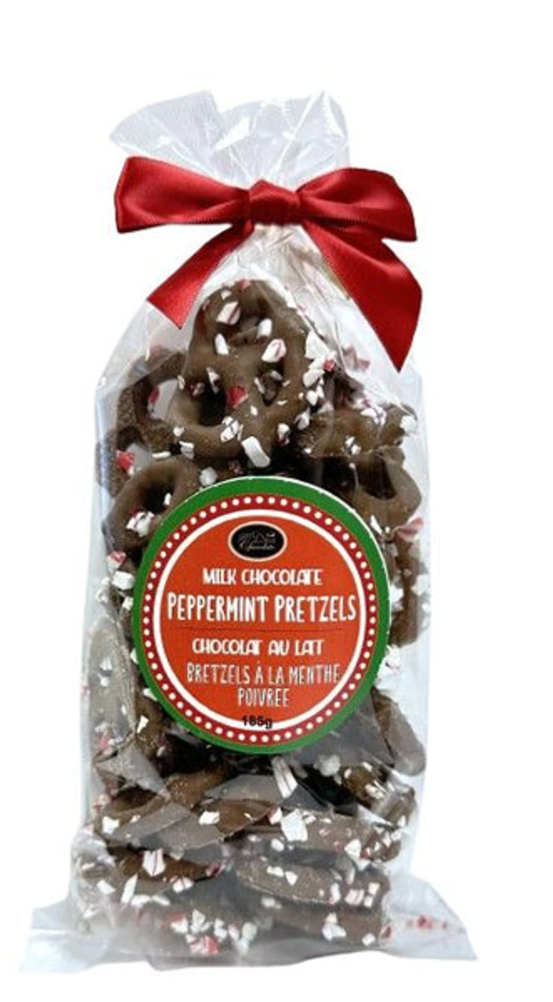 Peppermint Crunch Chocolate Covered Pretzels