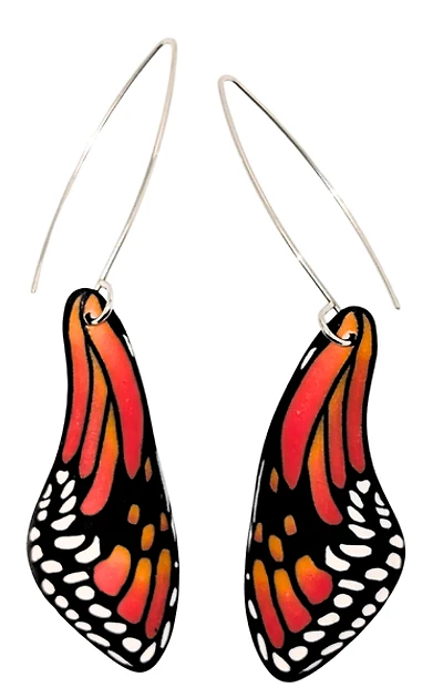 Butterfly Wing Earrings - Large Monarch