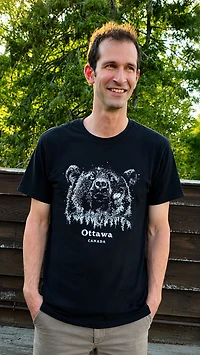 Ottawa Canada Sky Bear T-Shirt - Black