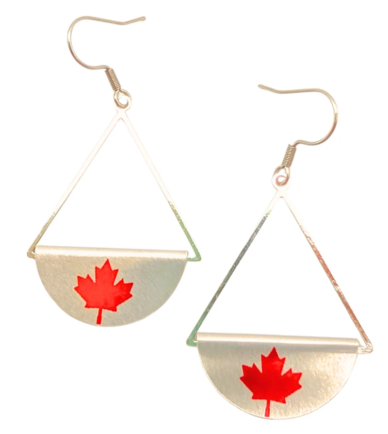 Dangle Silver and Red Earrings