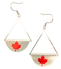 Dangle Silver and Red Earrings