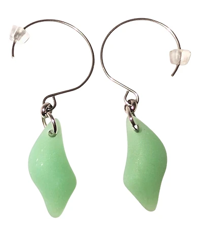 Cultured Sea Glass Earrings Green