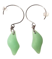 Cultured Sea Glass Earrings Green