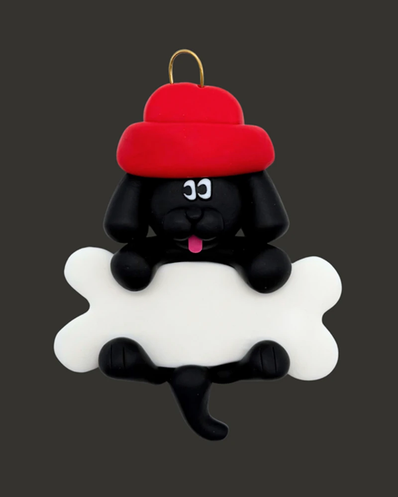 Black Dog & Bone Ornament