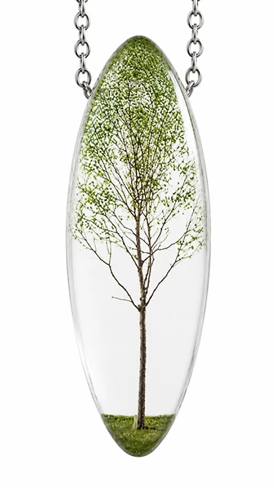 Oval Green Tree Necklace