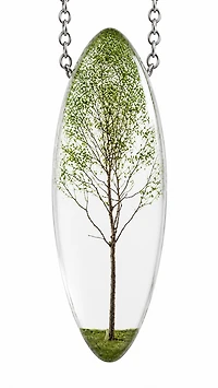 Oval Green Tree Necklace