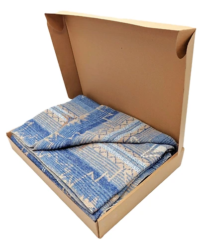 First Nations Throw Blanket - Blue Ice
