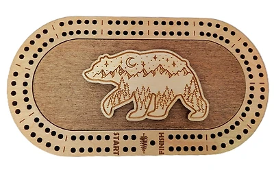 Travel Size Bear Cribbage Board
