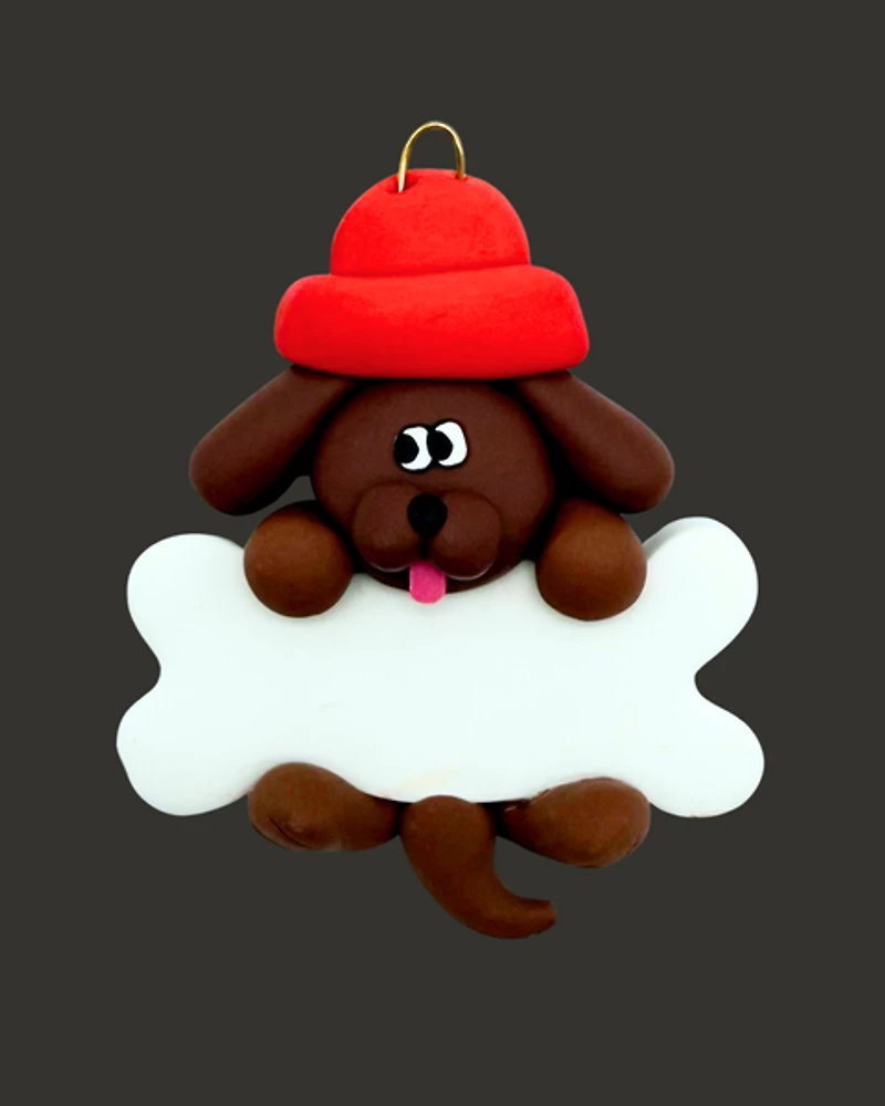Brown Dog & Bone Ornament