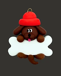 Brown Dog & Bone Ornament