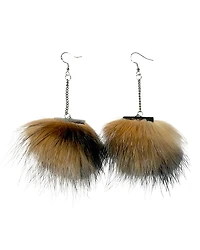 Fox Fur Earrings - Natural