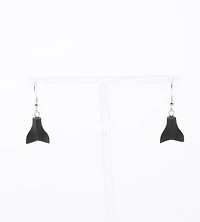 Soapstone Whale Tail Earrings - Gilbert Inukpuk
